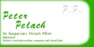 peter pelach business card
